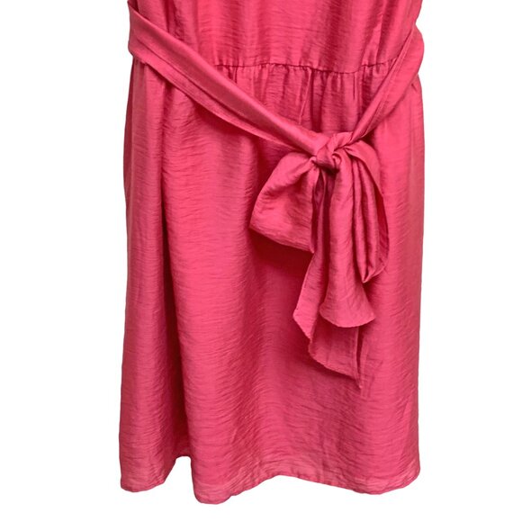 Coldwater Creek Cabaret Pink Fit and Flare Wrap Belted Dress - Picture 6 of 12